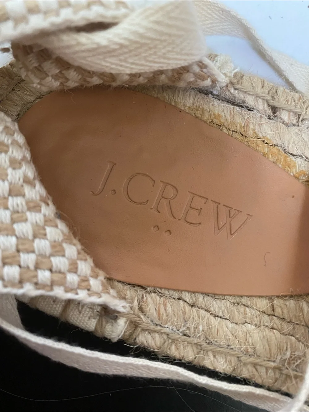 J. Crew Cream Canvas Espadrille Lace-Up Sandals women’s size 12